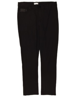 Calvin Klein Damen schmale Freizeithose US 10 Large W30 L26 schwarz Viskose BQ02