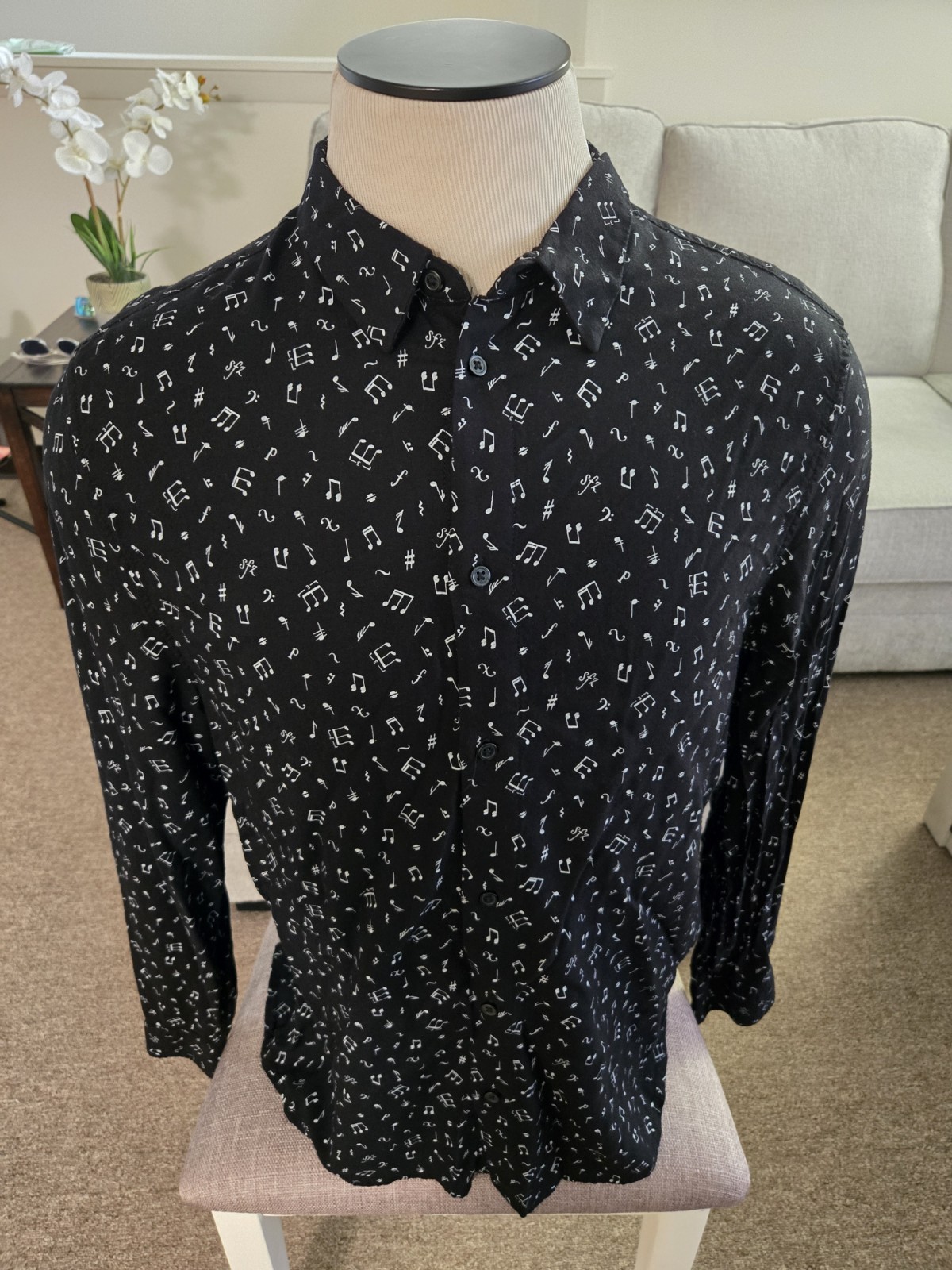 Button Down Music Notes Shirt - image 1