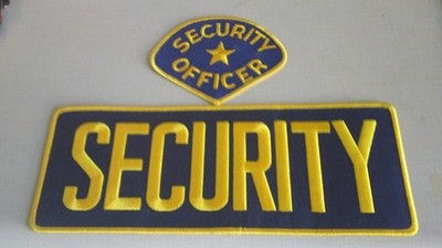 Security Officer 2 Patch Back 11 x 4 Front/Chest 3.5 x 4 Embroidered SEW ON NEW!