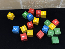 Learning Mathematics wooden Number Rolling Cubes Assorted Colors Teaching Games