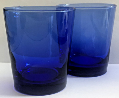 Libbey Flare Cobalt Blue Old Fashioned Glasses Tapered Tumblers 14 Oz  Set Of 2