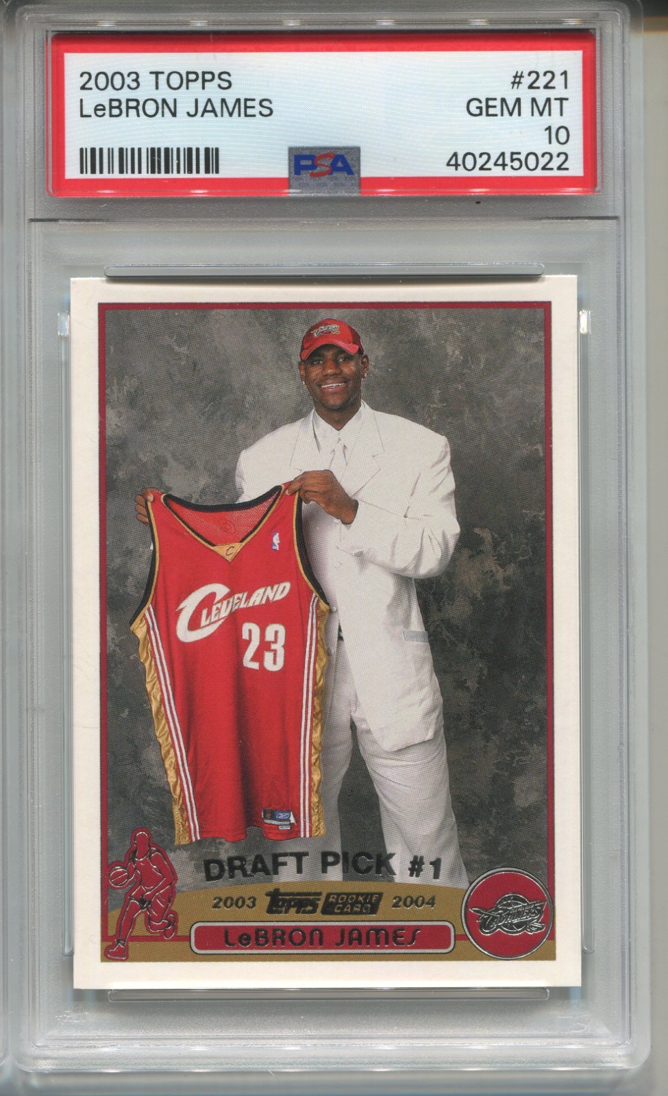 2003 Topps LeBron James Rookie Card PSA 10 Gem MINT Graded Basketball #221