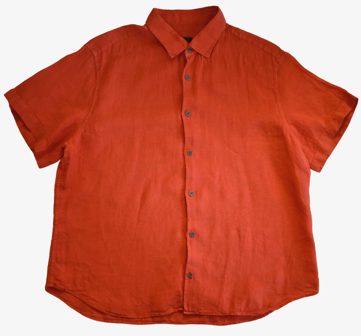 Ermenegildo Zegna Linen Short Sleeve Casual Button-Down Shirts for