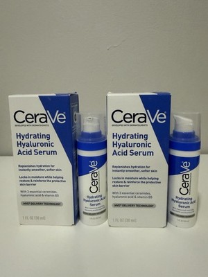 Pack 2 CERAVE HYDRATING HYALURONIC ACID SERUM WITH CERAMIDES 1 OZ BOXED