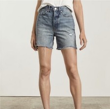 Everlane Way High Denim Shorts Womens 29 Blue Button Fly Organic Cotton NWT NEW