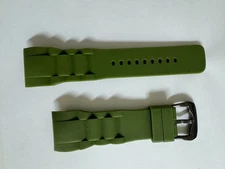 NOS Men's Swiss legend commander  Silicone/Rubber Green band strap 29mm