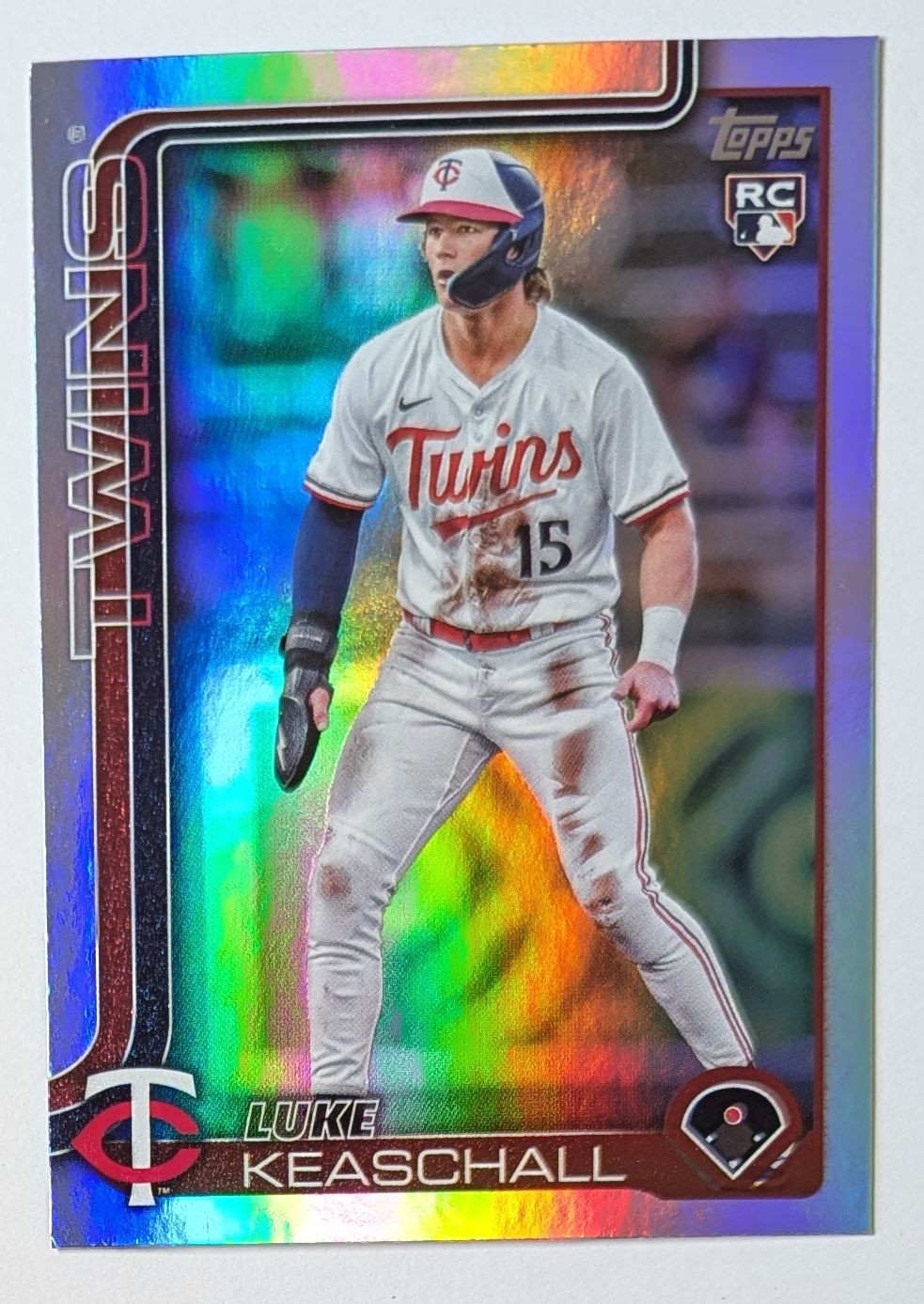 2025 Topps Update #US16 Luke Keaschall Rookie Rainbow Foil Minnesota Twins