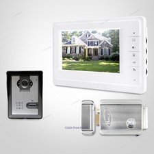7" Wired Video Door Intercom System Electric Lock Supported for Home Security