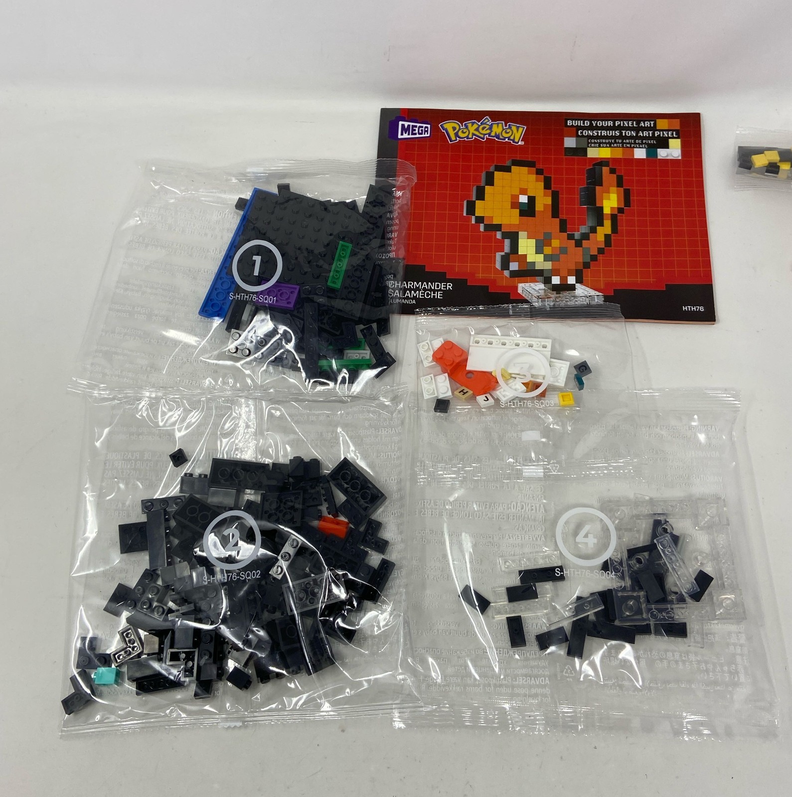 MEGA Pokémon Charmander Pixel Art 349-Piece Building Set HTH76 - Orange