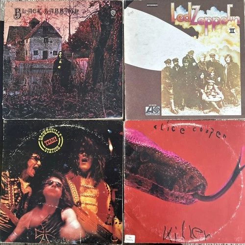 Rock LPs Black Sabbath Led Zeppelin Alice Cooper Brownsville Station Metal Blues