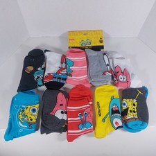 New SpongeBob Squarepants 10 pair of Graphic Shortie Crew Socks - Size 4-10