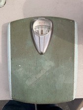 Vintage Borg Bathroom Scale Teal Green Mid-Century USA Works