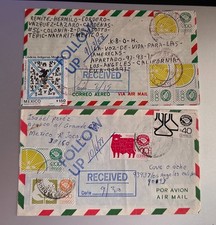 Mexico Exporta 2 Covers to USA - Multifranked 1987 SEE SCANS!!!!!!!!!!!!!!!!!!!!