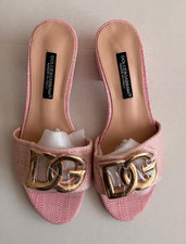 Dolce&Gabbana Women s Pink Gold Logo Leather ...