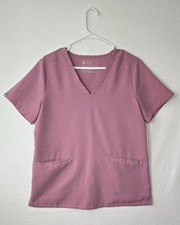 FIGS Casma Three-Pocket Scrub Top Women's Medium Mineral Mauve