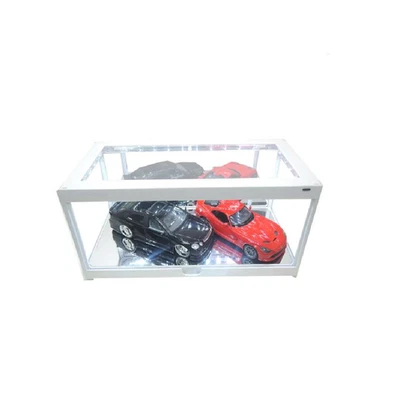 TRIPLE9 COLLECTION Modellauto Vitrine 1:18 LED 4 Seiten Beleuchtet Weiss mit Spiegel