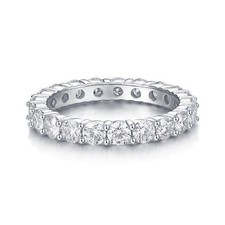 S925 Silver Full Eternity Ring 3MM D VVS Mois...