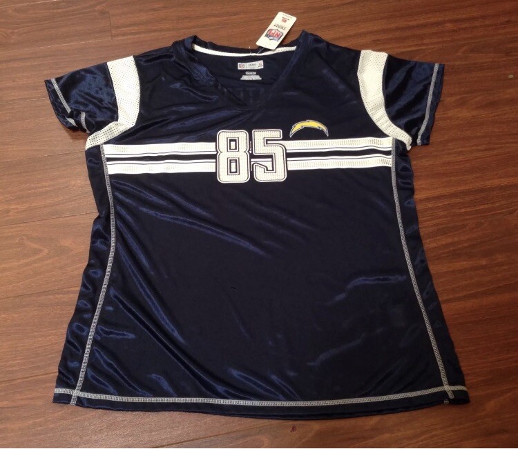 Antonio Gates Los Angeles Chargers Shiny Jersey Shirt Women's Small New  With Tag