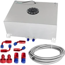 20 Gallon/80L Fuel Cell Gas Tank Polis Aluminum+Level Sender & 12" Fuel Line Kit