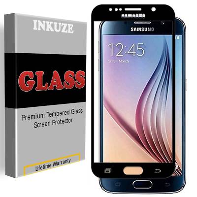 INKUZE Tempered Glass [FULL COVER] Screen Protector Guard For Samsung Galaxy S6