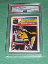 1985-86 OPC #262 Mario Lemieux PSA/DNA AUTO Rookie Scoring Leaders Old Signature