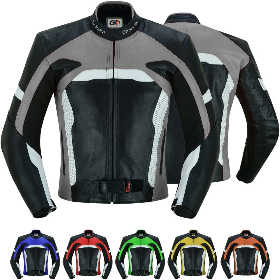 GermanWear Motorradjacke Lederjacke Bikerjacke aus Büffelleder 4x Farbauswahl  - Bild 1 von 1