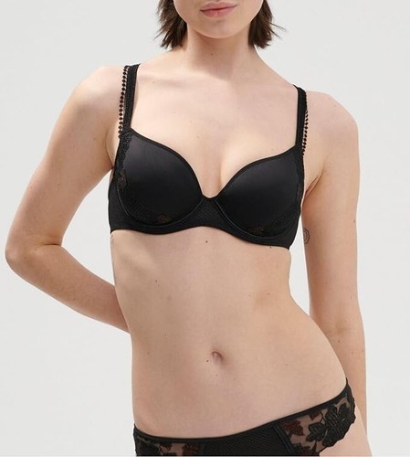 Simone Perele Plunge Bra Size 34E Dahlia Multiway Underwired Padded Spacer - Picture 2 of 5