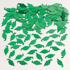 Graduation Confetti Green Foil Mortar Board Shape Decoration Favor Party Supply