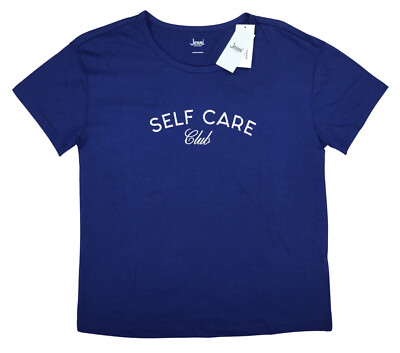 Jenni Self Care Club Graphic Print Sleepwear T-Shirt Women's Pajama Top NWT