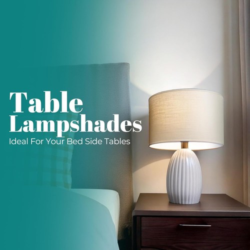 Modern Fabric Light Shade Table Lamp Shade Pendant Light Fitting Easy Fit Drum - Picture 11 of 19