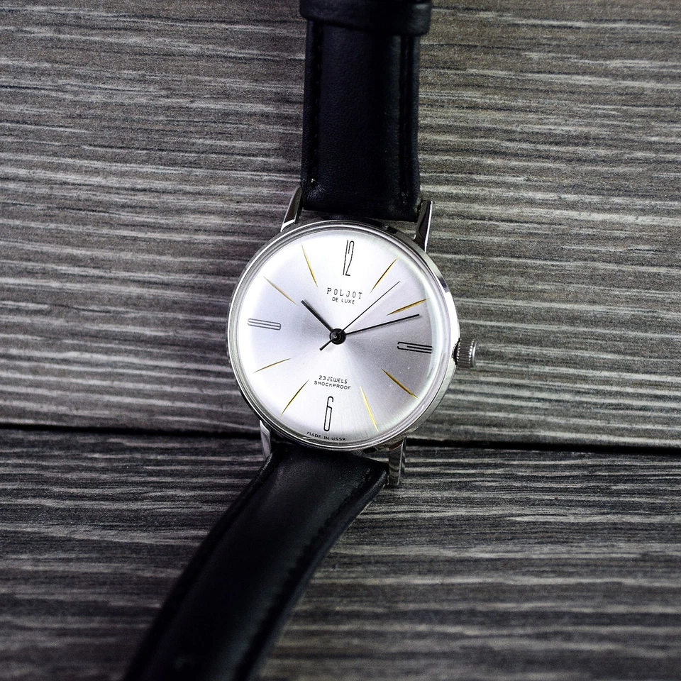 Reloj de pulsera vintage para hombre NOS Poljot De LUXE ultra delgado reloj soviético 23 joyas Foto 4 de 4