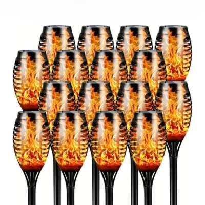 12pcs Solar TiKi Torch Lights with Flickering Flames - Waterproof by AvalonUP