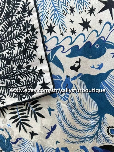 Sallys Quality 70% Cashmere 30% Silk Jacquard Wrap Scarf Animals Print Shawl 53" - Picture 7 of 40