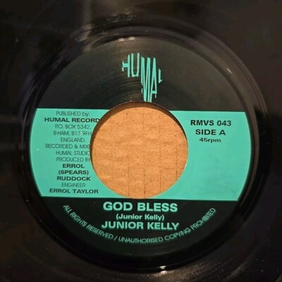 Junior Kelly God Bless 7'' Vinyl Record Humal VG+