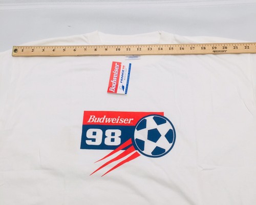 Budweiser 98' France World Cup Soccer Vintage Official 90's T-Shirt Size XL,NWT - Picture 9 of 12