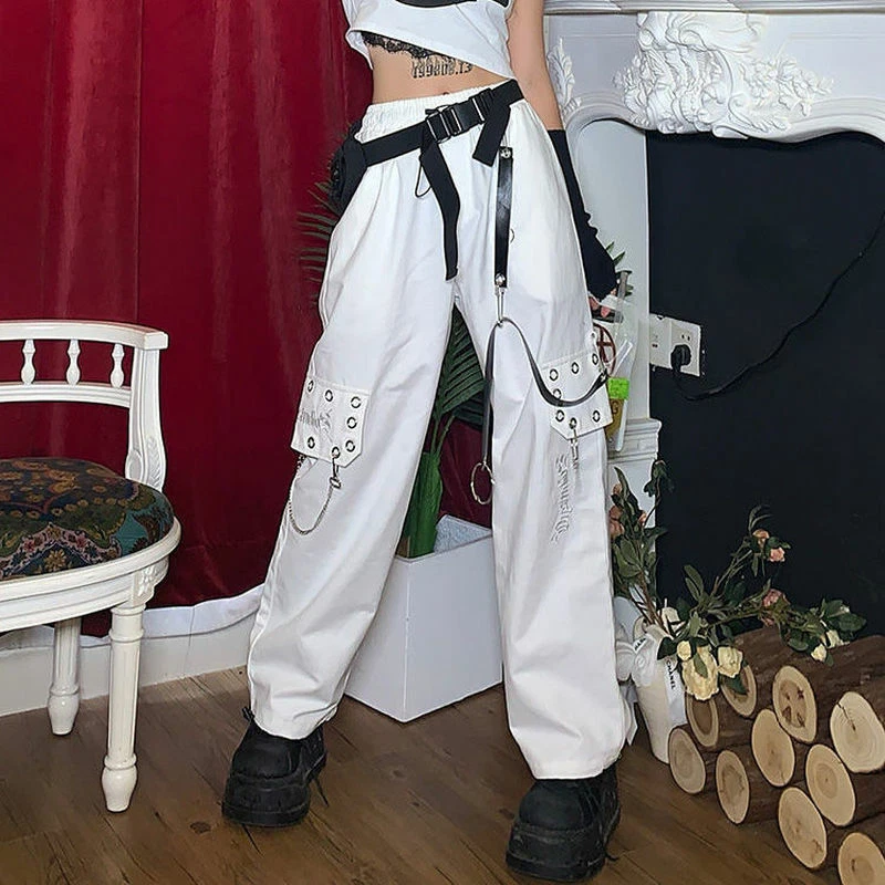 Trackpants Cargo pants Fancy Lower Hip Hop pants Extra chain multi pockets