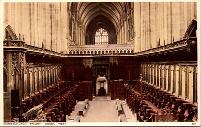 ChristChurch Priory Choir West England Postcard