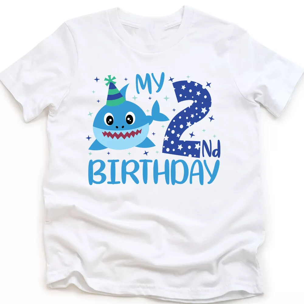 SHARK My 2nd Birthday Shirt 2 Years Old Birthday T Shirts eBay
