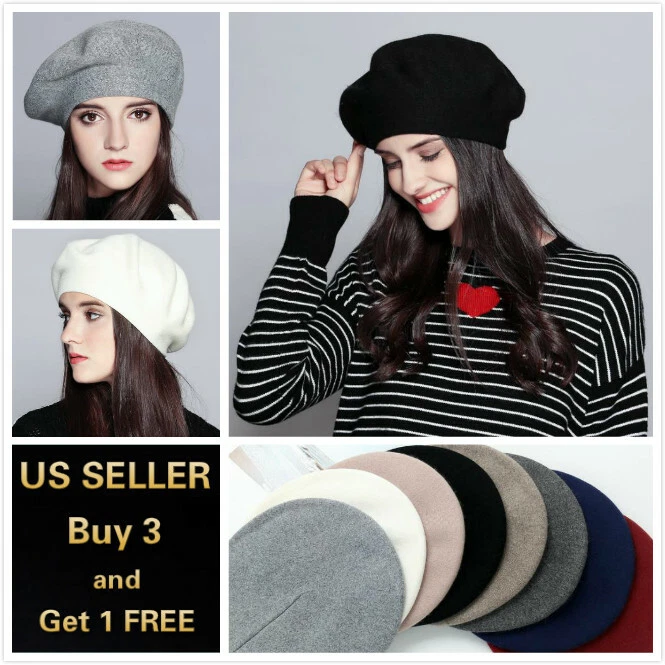 Fashion Classic Vintage French Style Soft Wool Blended Beret Warm Winter Hat  | eBay