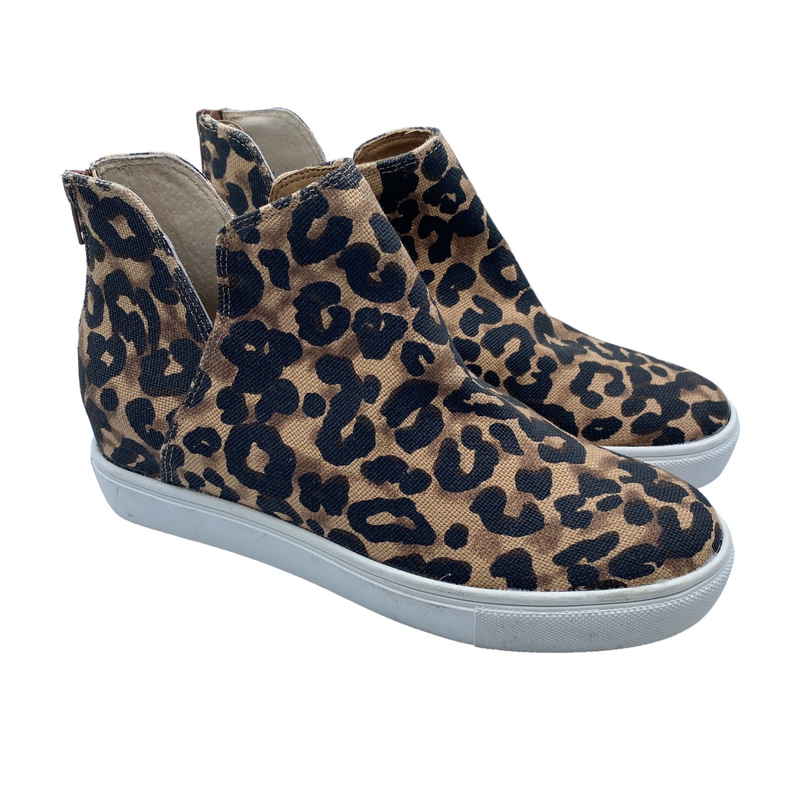 Steve Madden Claud Hidden Wedge Sneakers Leopard Canv… Gem