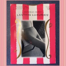Vtg Victoria  s Secret Pantyhose Sz L LASTING LUXURIES Sheer Control Top NATURAL