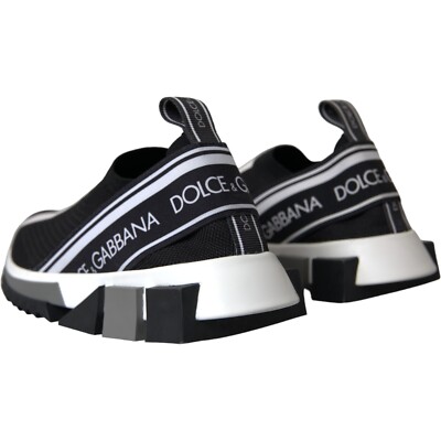 DOLCE & GABBANA Shoes Black White Slip On Sorrento Sneakers