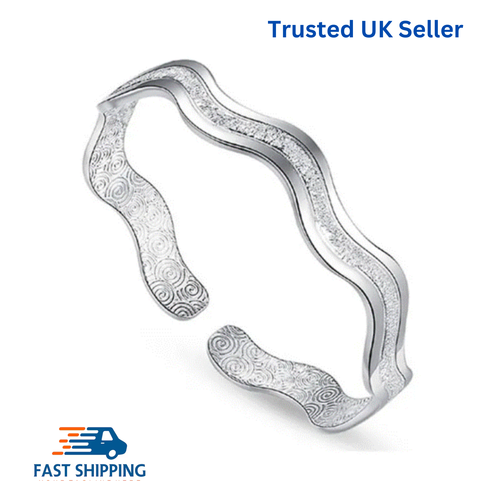 925 Sterling Silver Adjustable Bracelet Cuff Open Bangle Womens