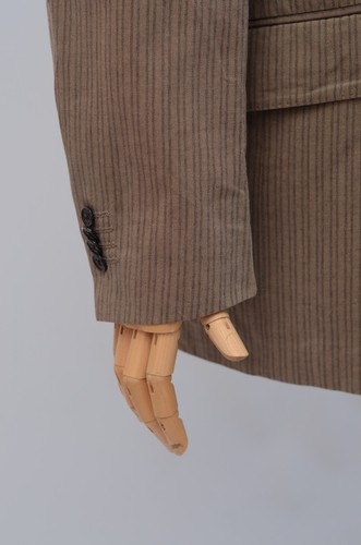 Boglioli Men's Beige Cotton Striped Suit Blazer + Trousers Size 50 Made in Italy - Picture 6 of 24