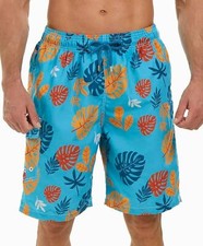 Quick-Dry Men's Swim Trunks 9" Inseam Mesh Lined Beach Shorts Comfortable Fit