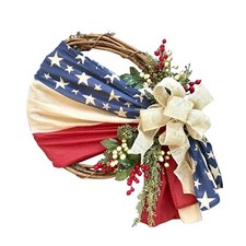 New Independence Wreath for Front Door Fourth July And Veterans Patriotic Wreath