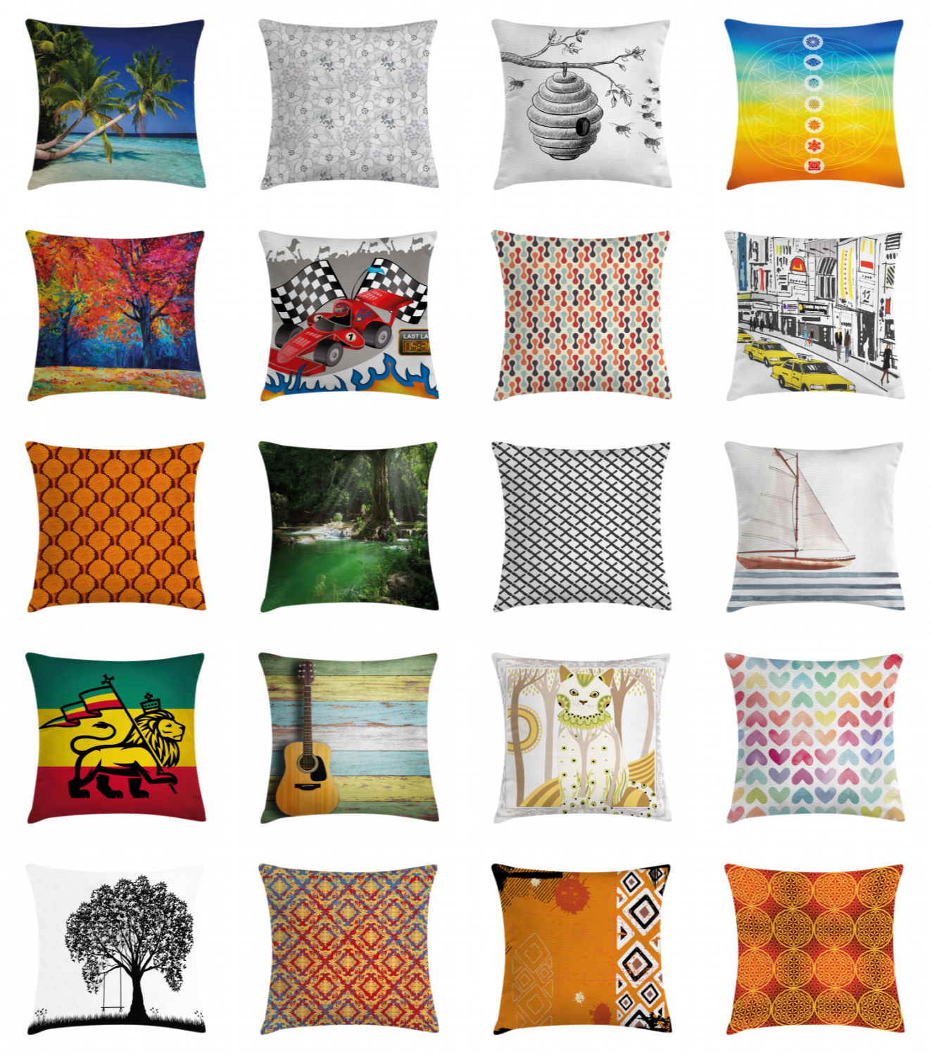 Ambesonne Zippered Square Throw Pillow Case for Couch and Bed Decor