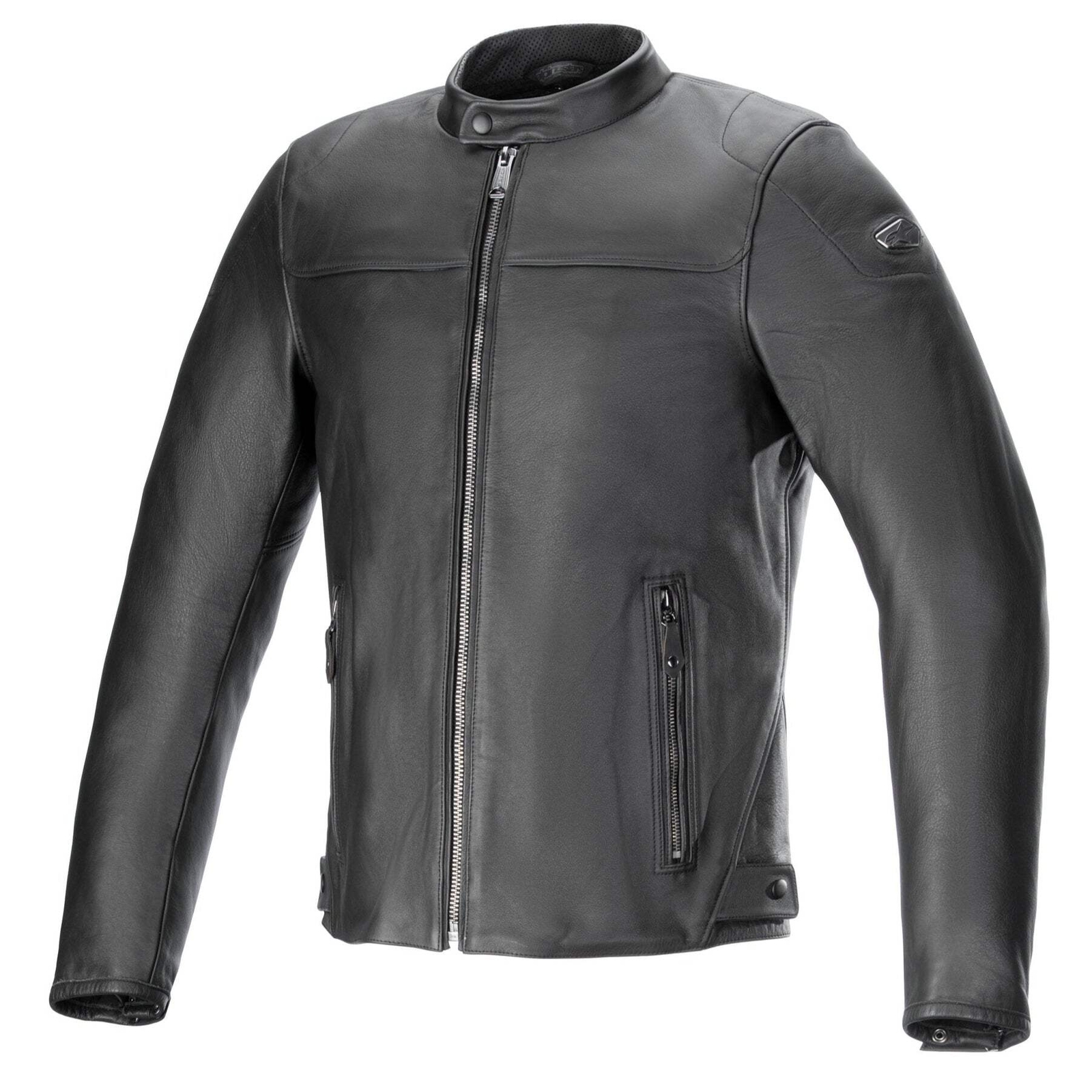 Alpinestars Blacktrack Moto Motocicleta Chaqueta de Cuero Negro Negro