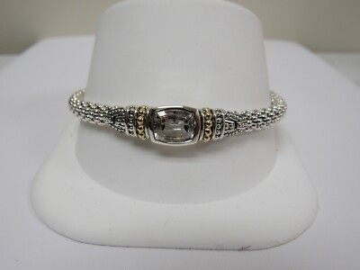 Designer LAGOS Armband Sterlingsilber 18 Karat Kaviar Farbe Weißtopas