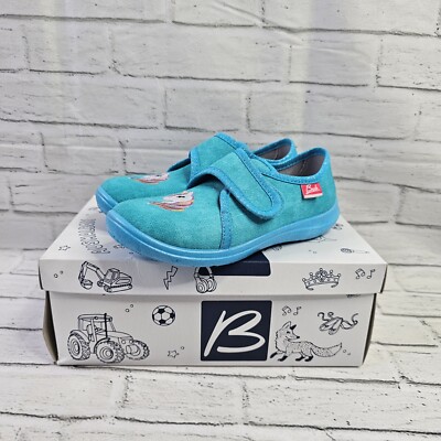 Beck Mädchen Einhorn Turnschuhe Plimsolls Schuhe UK 11,5 Kinder türkis leicht